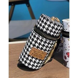 Houndstooth Coin bag Lipstick Bag Keychain Bag scarf accent Black White New